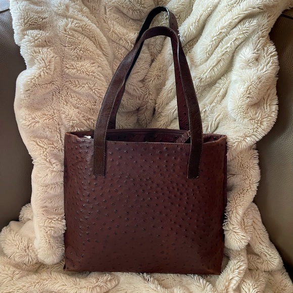 Chocolate Brown Leather Bag - Picture 1 of 8